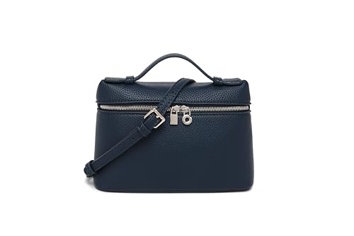 Afashor Fashion Top-Handle Bags for Women Soft Leather Shoulder Handbag Dark Blue