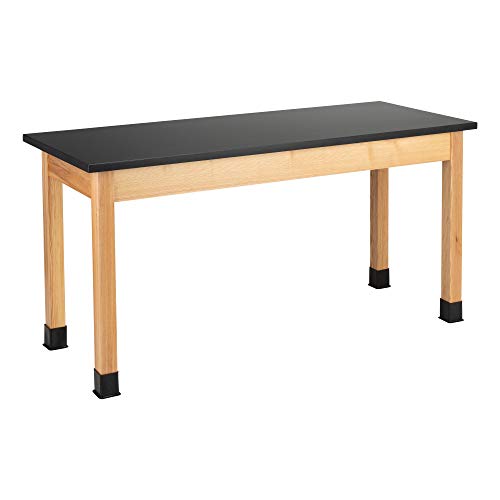 Learniture (24" W x 60" L Science Lab Table w/Chemical Resistant Top, Black