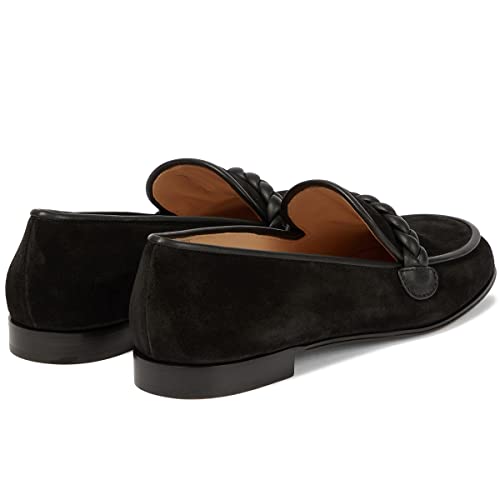 Image of MOOMMO Women Comfortable Suede Loafer Flats Round Closed Toe Slip On Penny Loafers Knitted Strap Oxford Loafer Shoes for Office Ladies Work Daily Casual Club Driver Flats Spring Elegant 4-11 M US