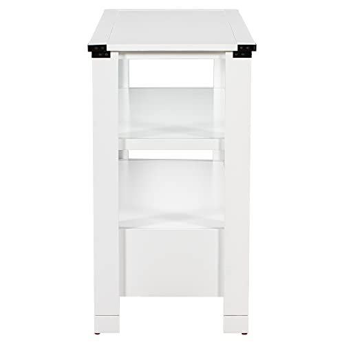 Merax Entryway Table, Modern Console Table Sofa Table For Living Room With 2 Drawers And 2 Shelves, Entryway Table For Living Room And Corridor (White) #TOP5