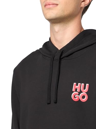 HUGO Men's Stack Logo Hooded Jersey Sweatshirt3