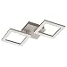 Produktbild EGLO LED Deckenleuchte Huerta, Wohnzimmerlampe, 2 flammige Deckenlampe, Küchenlampe aus Metall in Silber, Kunststoff in Weiß, LED Schlafzimmerlampe warmweiß, L x B 33 cm
