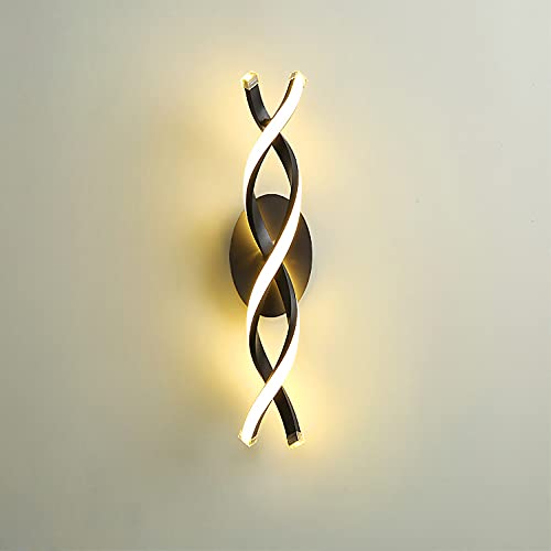 QXXZ 20W LED Spiral Wandleuchte Warmweiß 3000K Innen Wandlampe Moderne Kreativität Schlafzimmer Gang Nachttischleuchte Wandleuchte Wohnzimmer Aluminium Metall Wandleuchte [Energieklasse A++] Cover