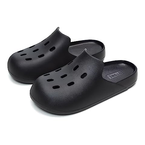 utune Mens Garden Clogs Shoes Comfort Garden Clogs for Women Clogs Sandals for Men Womens Slide Sandals House Slides Black Cover