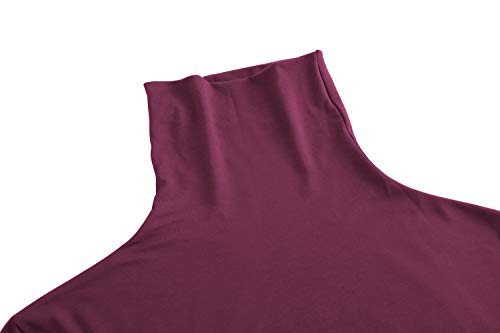 Image of AUHEGN Women's Long Sleeve Lightweight Turtleneck Top Pullover Casual Active Layer Tops Shirts