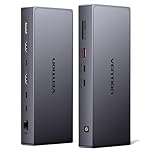 VENTION USB C Docking Station Dual Monitor 4K@60Hz, 11-in-1 DisplayLink Dock for MacBook Pro/Air/Mini M1/M2/M3/M4, Laptop Docking Station with 10Gbps USB A/C, HDMI, DP, PD 100W, SD/TF, RJ45