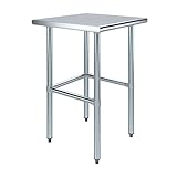 AmGood Stainless Steel Work Table Open Base | NSF Kitchen Island Food Prep | Laundry Garage Utility