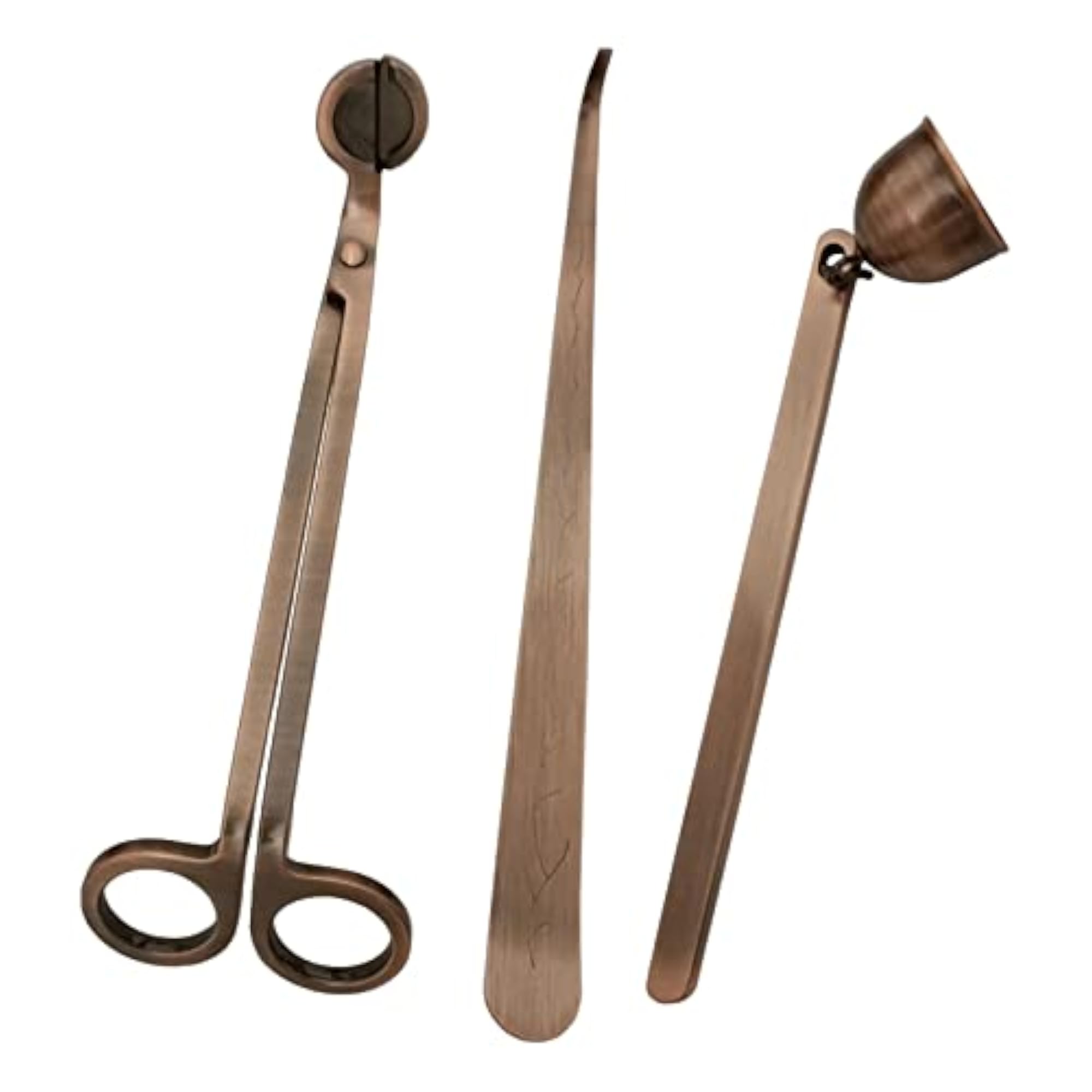 Candle Accessory Set Wick Flame Snuffer Extinguisher Set, Thanksgiving Red Brass