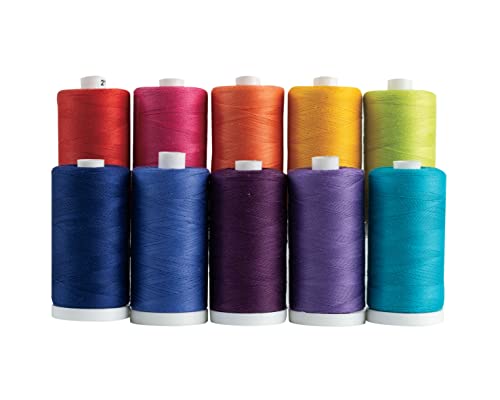 Connecting Threads 100% Cotton Thread Sets - 1200 Yard Spools (Set of 10 - Fruit Salad)