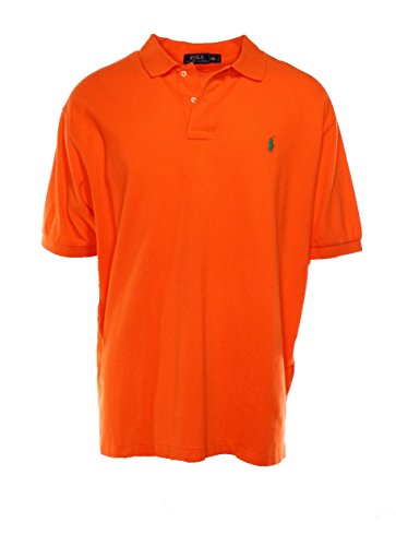 Polo Ralph Lauren Classic Mens Mesh Polo Shirt (L, College Orange)
