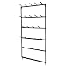 Estante para tazas de café montado en la pared, Estante para tazas de té de hierro forjado Utensilios multicapa Ganchos Colgador Almacenamiento Pantalla Organizador colgante Negro(6‑layer)