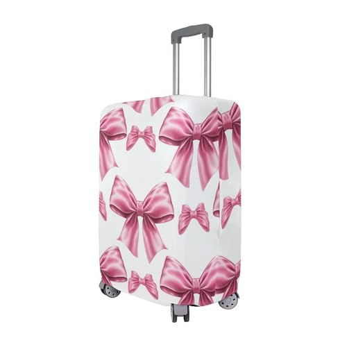 Joisal Soft Pink Bows Print White Suitcase Covers Luggage Protector Cute Protection Floral Travel Luggage Sleeve for Women, M, Fits 22-24 Inch Case3