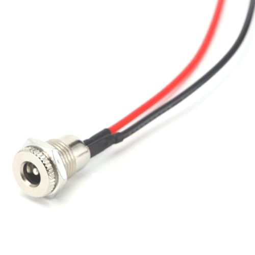 Gissroys 5 x 2 mm macho/hembra con rosca para enchufe de red x 2 mm toma de corriente para cargar dispositivos de vídeo conector de alimentación de metal para electrónica
