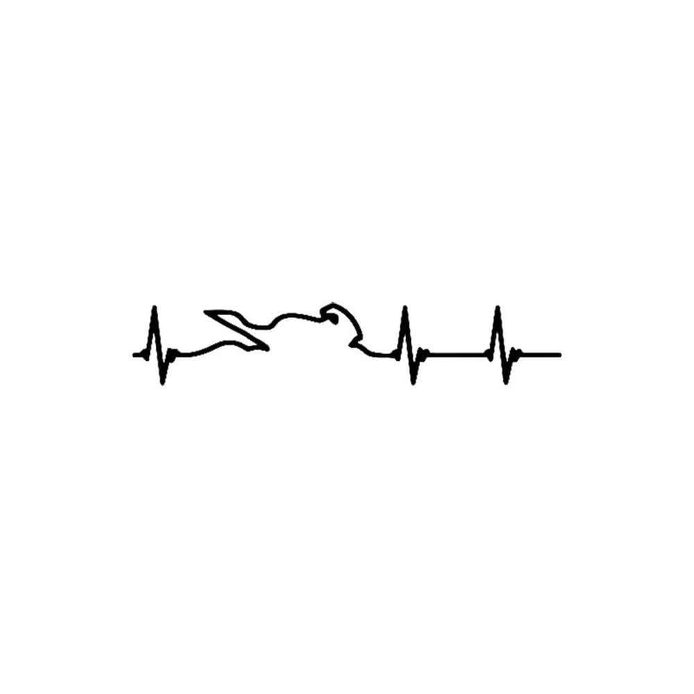 Stickers Heartbeat Waterproof Car Motorbike Reflective Decoration Decal(Black)