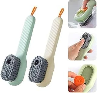 Leather Shoe Cleaning Brush with Liquid Shoe Cleaning Brush Soft Fur Brush for Adding Liquid - Shoe Cleaning Brush for Bathroom and Kitchen - (Multicolor, Pack of 1)