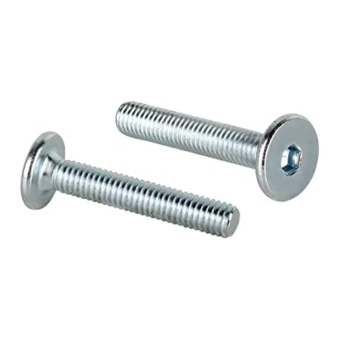 Prima-Online 10 Stück Flachkopfschrauben Möbelschrauben Möbelverbinder Stahl Verzinkt M6 x 35mm Flachkopf Antrieb:Innensechskant SW4 (10 Stück M6 x 35mm) Cover