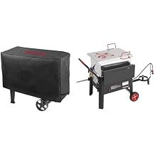 Creole Feast CFB3001 70 QT Outdoor Crawfish Boiler with Stir Paddle & CR1001A Premium Oxford Grill Cover Bundle, Black & Silver