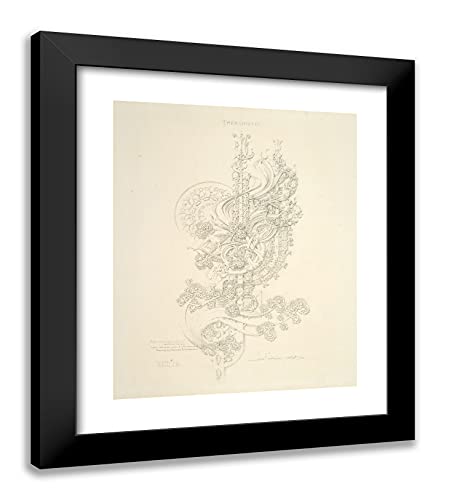 ArtDirect - ArtDirect Louis H. Sullivan 20x23 Black Modern Framed Art Print Titled System of Architectural Ornament, Plate 16, Impromptu!
