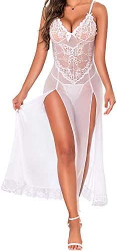 RSLOVE Women Lingerie Babydoll Sexy Nightgown Lace Chemise Exotic Sleepwear Nighty