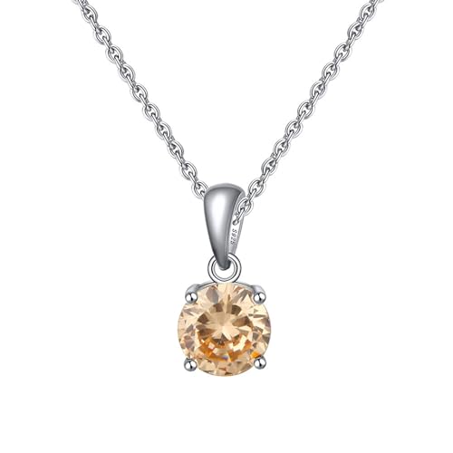 Collier Argent 925 Anti-Allergie avec Pendentif Pierre de Naissance Durable