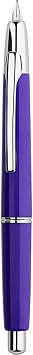erofa Majohn A2 Press Fountain Pen Extra Fine Nib with Box, Retractable Purple Resin Ink Pen with Converter Writing Pen Set Silver Clip Version