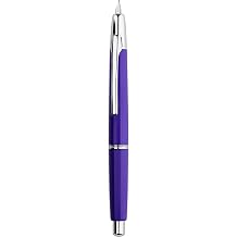 erofa Majohn A2 Press Fountain Pen Extra Fine Nib with Box, Retractable Purple Resin Ink Pen with Converter Writing Pen Set Silver Clip Version