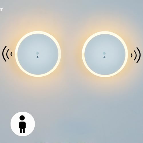 Aplique de pared sensor de movimiento recargable con luz led cálida y estructura de metal blanco 5