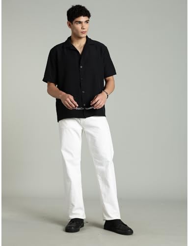 Image of FYLTR Men's Solid Casual Textured Shirt - Half Sleeves | Shirts for Men | Summer Shirt | Regular Fit