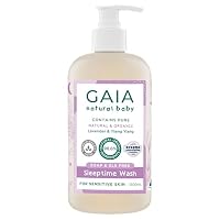 GAIA Natural Baby Sleeptime Wash | Certified Natural | Suitable for Newborns | Sensitive Skin formula | organic Lavender | organic Chamomile | Soap & SLS Free | Perfume Free | Australian Made - 500mL