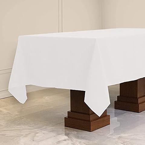 Kadut Rectangle Tablecloth (70 x 120 Inch) White Rectangular Table Cloth for 6 or 8 Foot Table | Heavy Duty | Stain Proof Table Cloth for Parties, Weddings, Kitchen, Wrinkle-Resistant Table Cover Cover