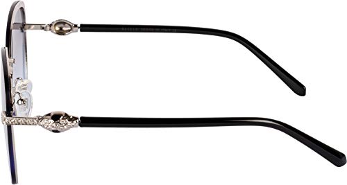 Image of AISLIN UV Protected Rim-Less Butterfly /Wayfarer Sunglasses for Women - (Grey Lens | Steel-Black Frame | Large Size | AS2646)