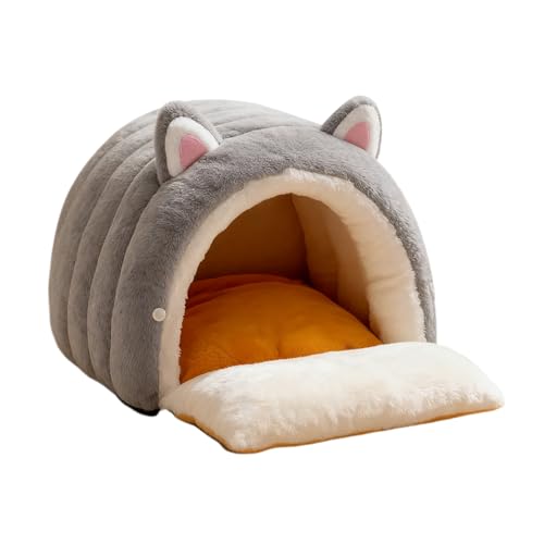Lit pour chat dôme semi-fermé anti-dérapant maison d'intérieur