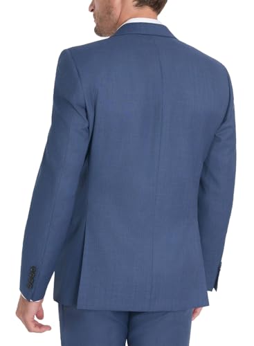 Lauren Ralph Lauren Mens Slim-Fit Sharkskin Wool Suit Jacket 36 Short Blue2