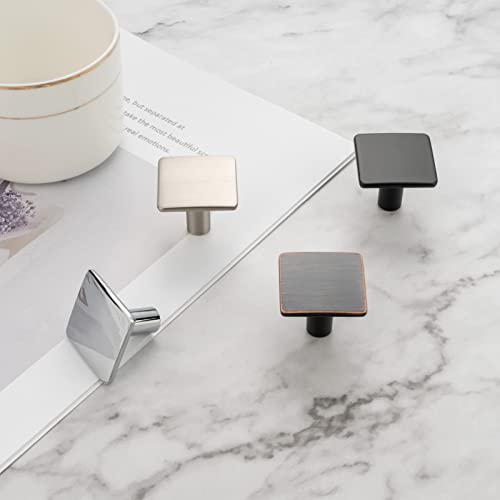 Koofizo Round Foot Square Cabinet Knob - Brushed Nickel Pull Handle (32Mm / 1.25 Inch), 10-Pack For Kitchen Cupboard Door, Bedroom Dresser Drawer, Bathroom Wardrobe Hardware #TOP5