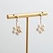 Handmade Wire Craft Freshwater Cultured Pearls Flower Dangling Drop Earrings, Sterling Silver Posts
