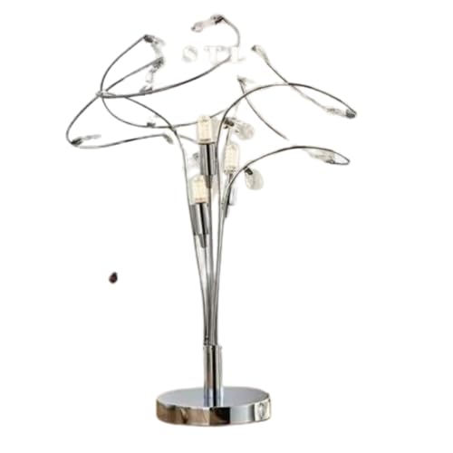 Image of Modern Bremen G9 Crystal Curly Polished Chrome 4 Lights Table & Floor Lamps (Table Lamp)