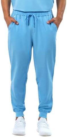 Peelz Ted 4-Pocket Jogger Scrub Pants for Men - Elastic Waistband, Drawstring Tie, Soft Men's Scrubs, Slim Fit