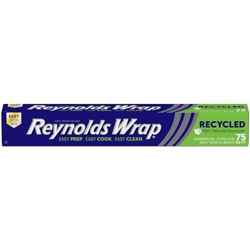 Reynolds F28208 Recycled Aluminium Foil , 100 Percent Recycled Kitchen Foil , Pack of 1 Roll, 304mm x 22.86m