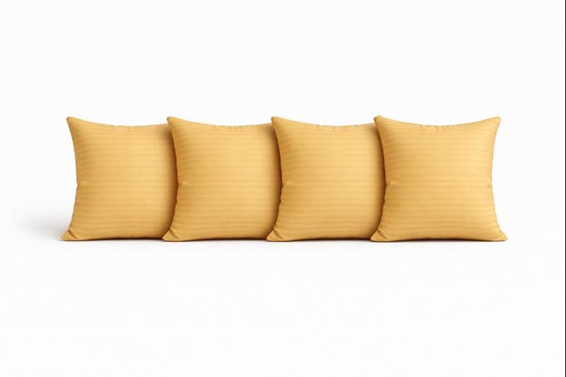 Image of Hotel Quality Premium Fibre Cushions | Cushion 16 inch x 16 inch | Pillow,Cushion,Cushions for, Cushion Pillow,Pillow,Cushions for Bed (Gold, 4)