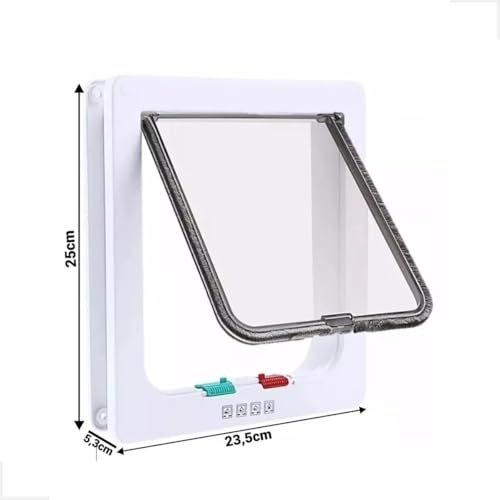 Porta Portinha de Passagem Pet Gatos Cães Branco 25 X 23,5cm