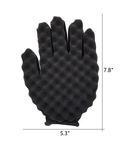 Bimiget Hair Sponge Set, Magic Hair Twist Curl Sponge Glove, Afro Hair Sponge Barber Brush, Metal Hair Pick Comb And Hair Twist Curl Comb For Barber Hair Styling (Black-6Pcs) #TOP3