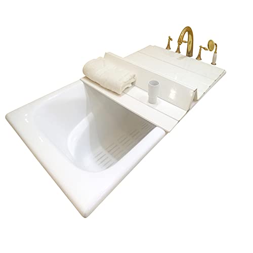MANFFIER PVC Faltbare Badewanne Badebad Isolierung Regal Badewanne Faltbarer Isolierung Brett Staubdichtes Badezimmer Badewanne Einfacher Speicher(Size:125x70x0.6cm) Cover