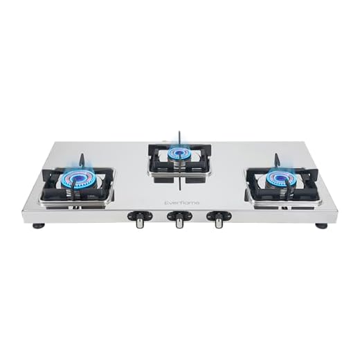 Everflame Prime Gas Stove| 3 Burner Stainless Steel Stove | Manual Ignition | LPG Stove | Gas-Saver | (1.2MM)-Thick SS Body | Brass Burner | ISI Certified | 2 Years Product Warranty + Doorstep Service