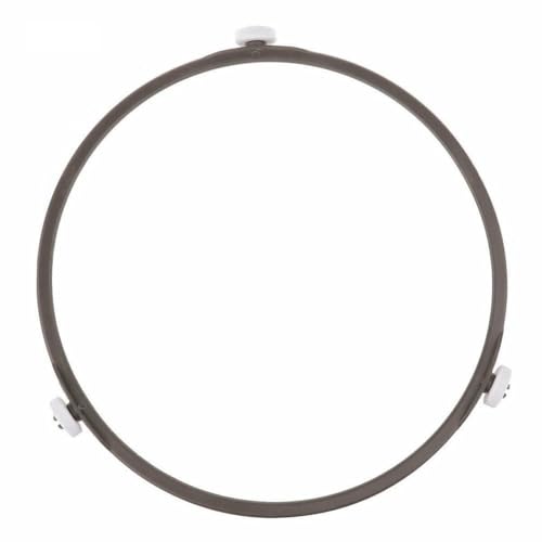 NiuLumea Plateau tournant en verre pour four à micro-ondes avec trois roulettes, résistant aux hautes températures et à la pourriture, pour support d'anneau, diamètre 22 cm, marron