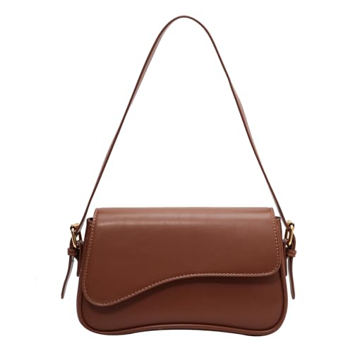 Image of Shoulder Bag for women Y2K Crossbody Vegan Leather Purse Straps Retro Clutch Hobo Hadbags with 2 Removable