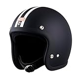 TT&CO. バイク ヘルメット ジェットヘルメット スーパーマグナム 2ラインズ マットブラック&ブラックトリム [日本人仕様に作ったスリムシェイプ] FREE: 57-58cm PSC/SG/DOT規格 ハーレー アメリカン 脱着式専用内装