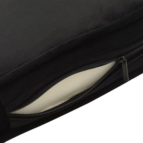 Ziaphsol Hundesofa Schwarz 81x43x31 cm mit Plüsch Kunstleder, gepolsterter Liegeplatz mit waschbarem Kissen für kleine Hunde und Katzen, rutschfeste Holzbeine-6