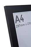 Wall Space Black A4 Photo Frame | Matt Black Wooden 297 x 210 mm | Certificate Frame | Solid Wood | Real Glass - Image 4