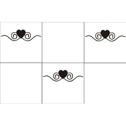 FSSS Ltd 10 Pack Heart Frame Tile Stickers Cover