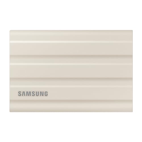 Samsung External SSD T7 Shield, 2 TB, Beige, MU-PE2T0K/EU, Read/Write Speed up to 1050MB/s, USB 3.2 Gen 2